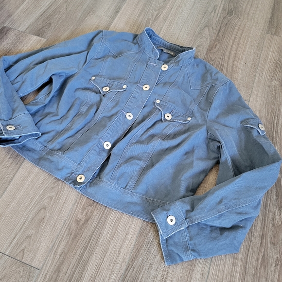 Addition Elle Rustic Look Denim Jacket - Picture 1 of 7